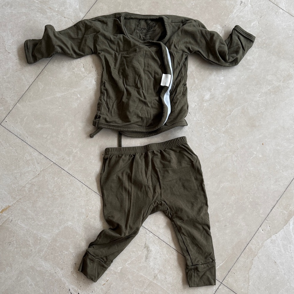 Bonsie Olive Green Baby Two-Piece Outfit